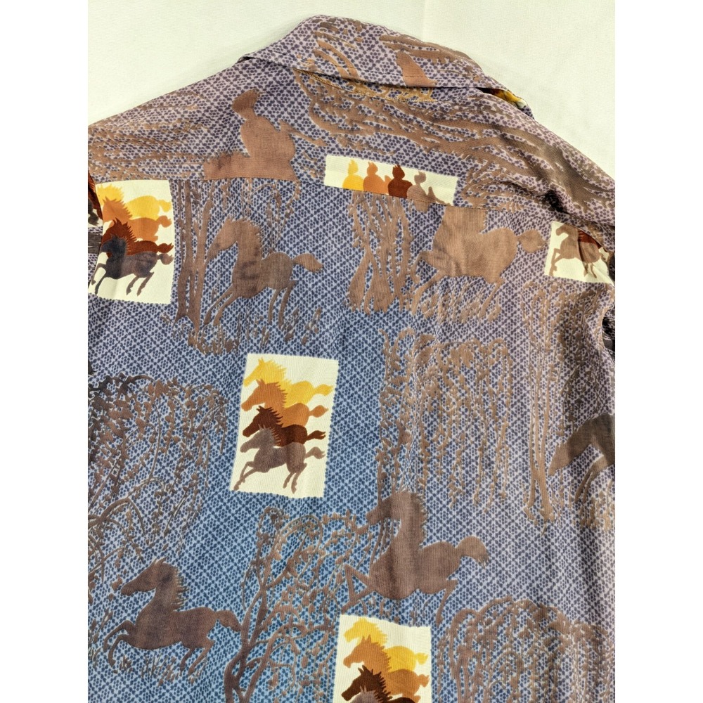Vintage  70s Custom Tailored Knits Western horse Long Sleeve light‎ XS/S (M Tag - Picture 9 of 9